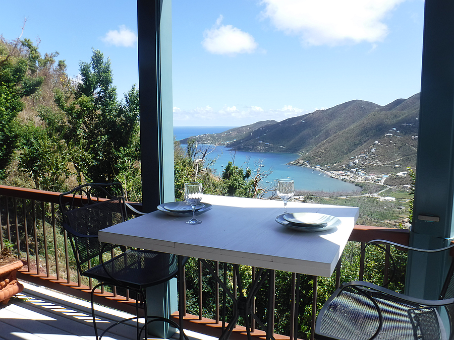 Outdoor table with a view.